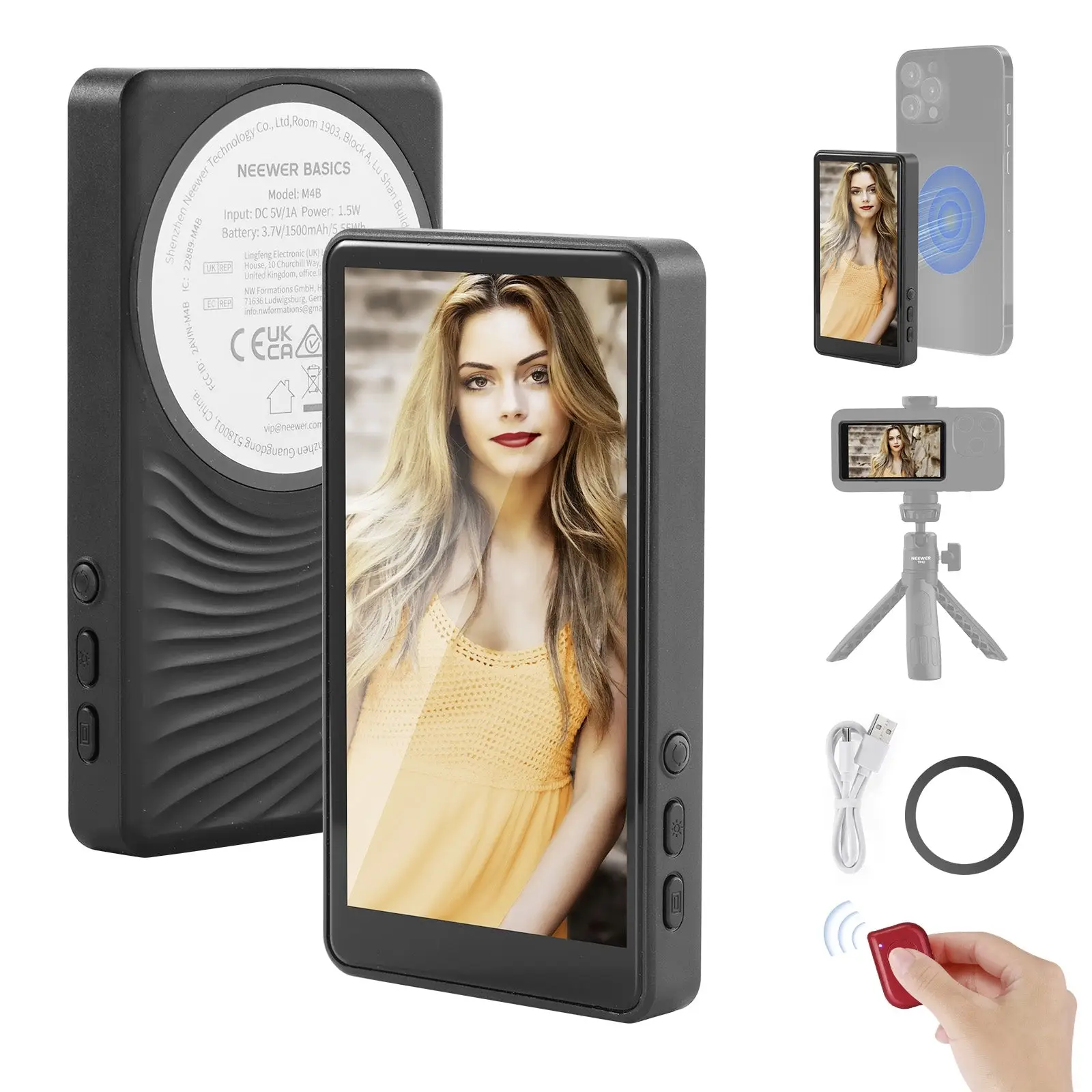 Neewer M4B Selfie monitor 10.2 cm 4 palec Bluetooth Neewer M4B Selfie monitor 10.2 cm 4 palec Bluetooth