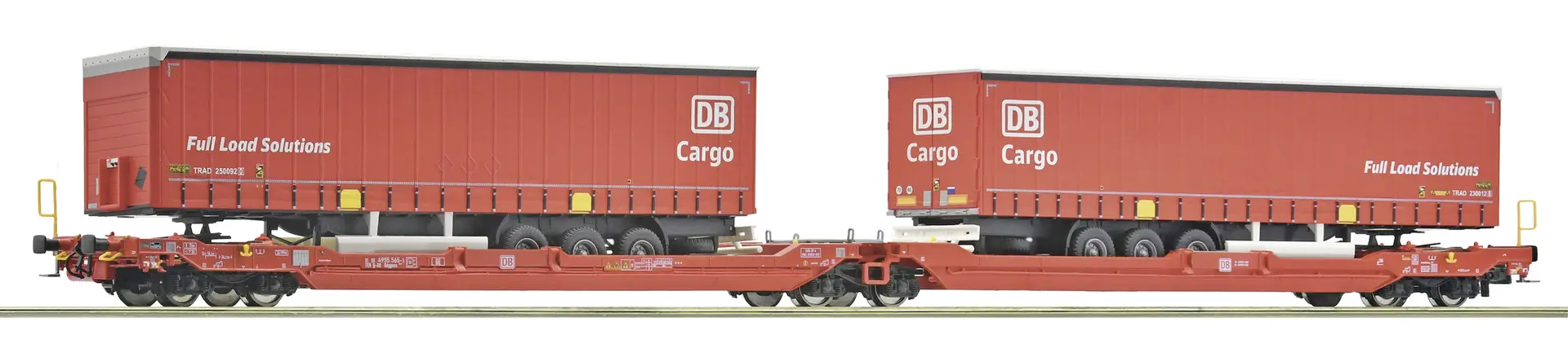 Roco 6600168 nákladní vagony, model DC Kloubový vůz s dvojitou brašnou, rod Sdgmrs 738/T3000e, Deutsche Bahn