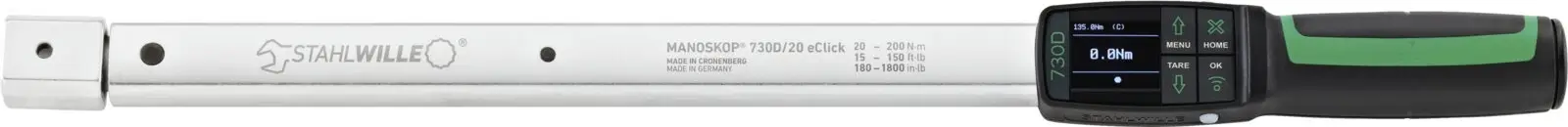 Stahlwille MANOSKOP® 730D/20 eClick, 96501420, momentový klíč, Kalibrováno dle (ISO), 14 x 18 mm, 20 - 200 Nm