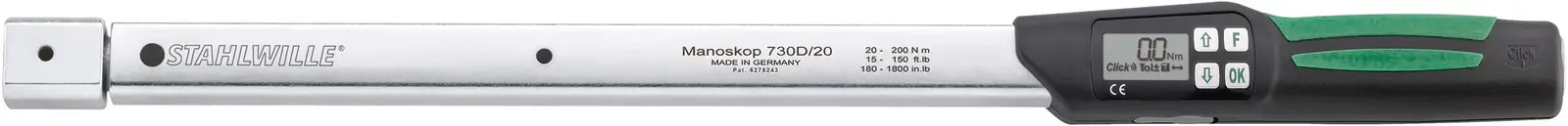 Stahlwille MANOSKOP® 730D/20, 96501720, momentový klíč, Kalibrováno dle (ISO), 14 x 18 mm, 20 - 200 Nm