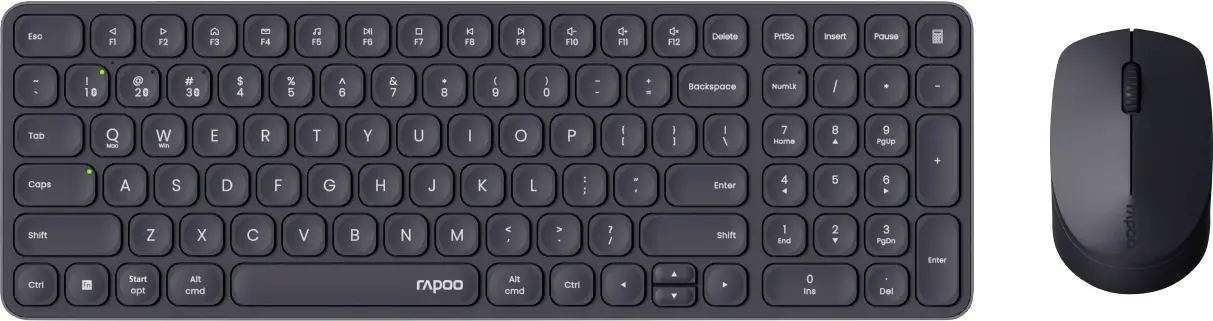 Rapoo 9310M bezdrátový, Bluetooth® sada klávesnice a myše ergonomická německá, QWERTZ tmavě šedá Rapoo 9310M bezdrátový, Bluetooth® sada klávesnice a myše ergonomická německá, QWERTZ tmavě šedá