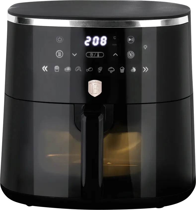 BerlingerHaus LP-BH-237 horkovzdušná fritéza 6.15 l 1750 W nepřilnavý povlak, horkovzdušný, Kontrolní okénko, funkce časovače, Digitální časovač černá,