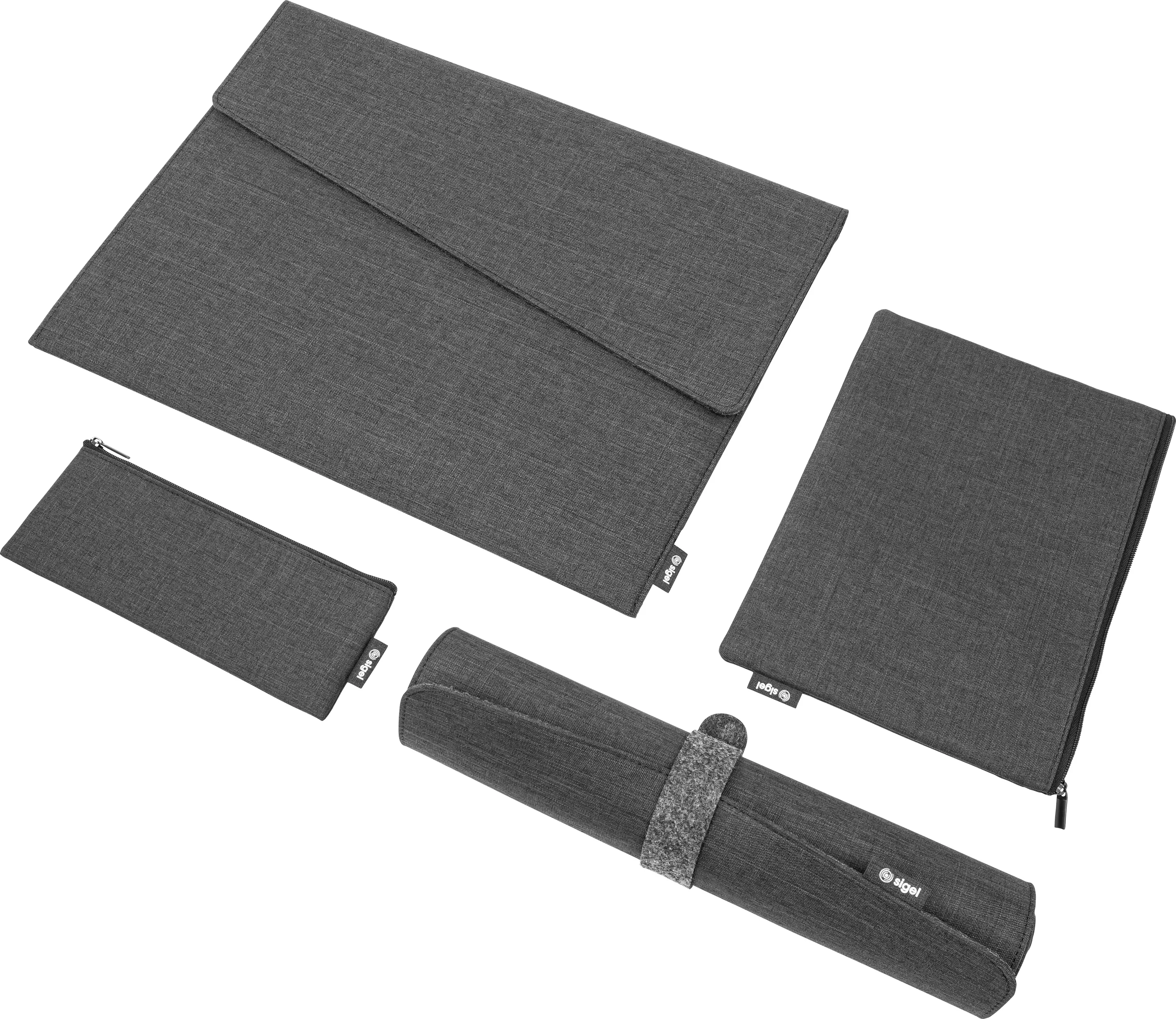 Sigel Brašna na příslušenství Bundle | Notebook Case L | Organizer Set | Desk Mat Max. velikost: 39,6 cm (15,6) tmavě šedá