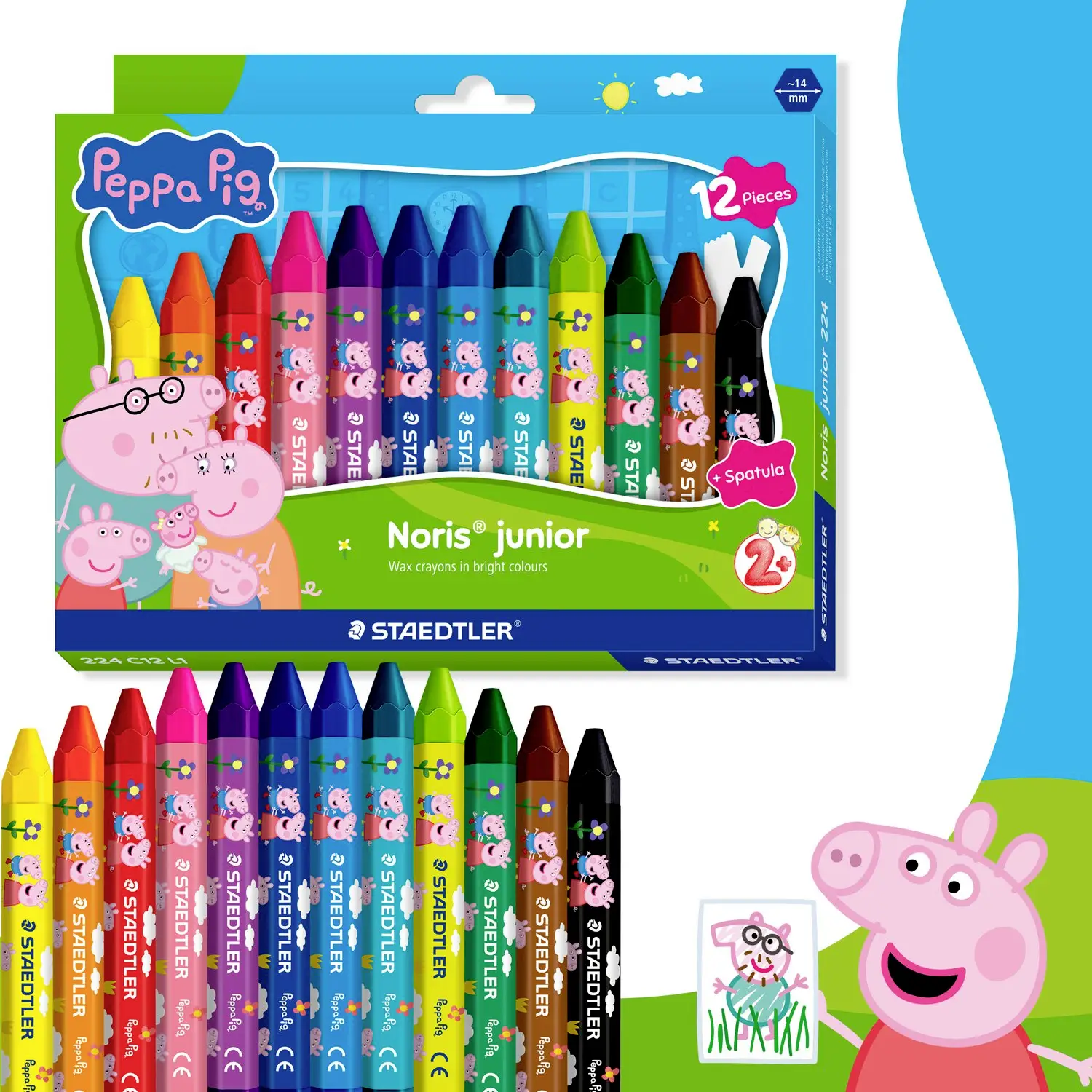 Staedtler barevná tužka STAEDTLER Wachsmalkreide NJ Peppa 12ST Etui 224 C12 L1 12 ks Staedtler barevná tužka STAEDTLER Wachsmalkreide NJ Peppa 12ST Etui 224 C12 L1 12 ks