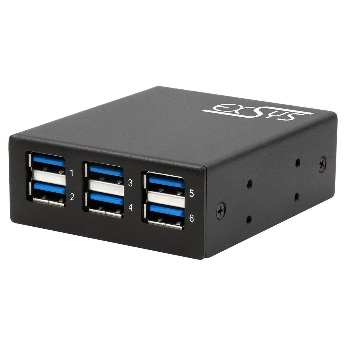 Exsys EXSYS EX-11246HMS 6-Port USB 3.2 Gen 1 H USB Hub černá