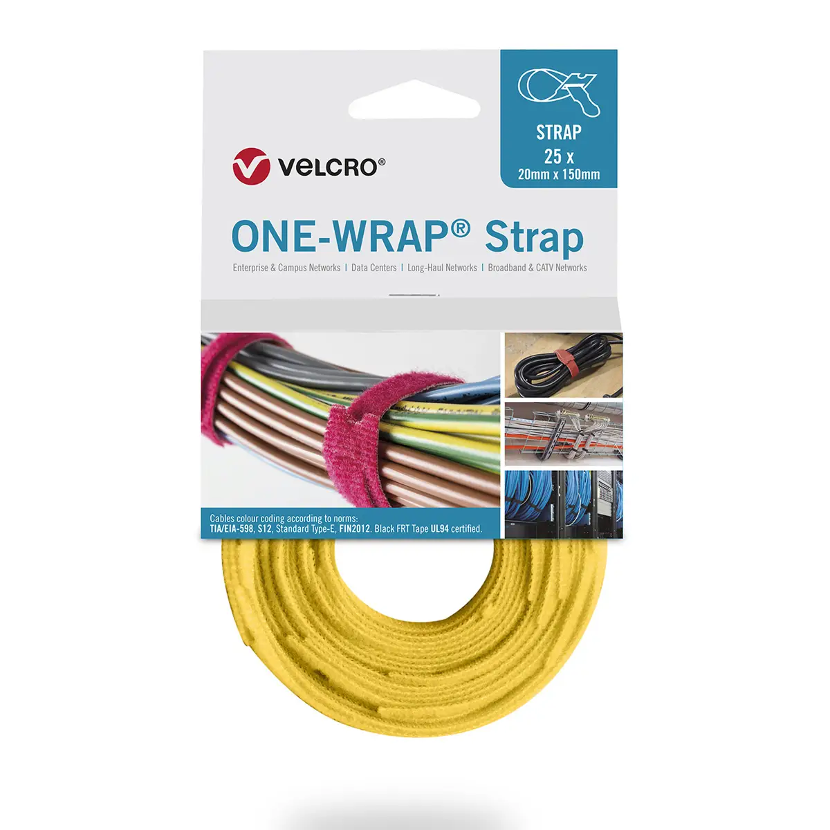 VELCRO® VELCRO® One Wrap® Strap 20mm x 200mm, 25 Popruh se suchým zipem žlutá 1 ks VELCRO® VELCRO® One Wrap® Strap 20mm x 200mm, 25 Popruh se suchým zipem žlutá 1 ks