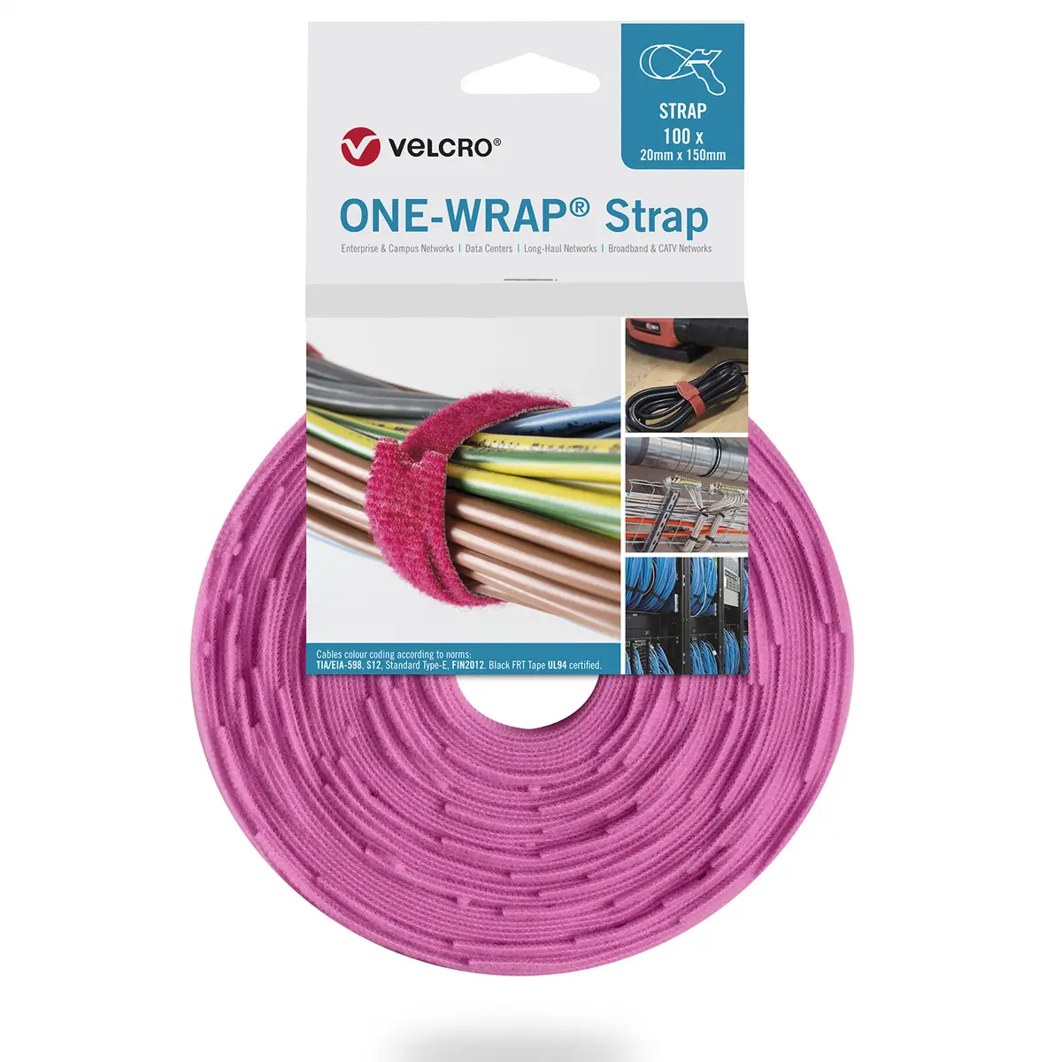 VELCRO® VELCRO® One Wrap® Strap 20mm x 330mm, 10 Popruh se suchým zipem růžová 100 ks VELCRO® VELCRO® One Wrap® Strap 20mm x 330mm, 10 Popruh se suchým zipem růžová 100 ks