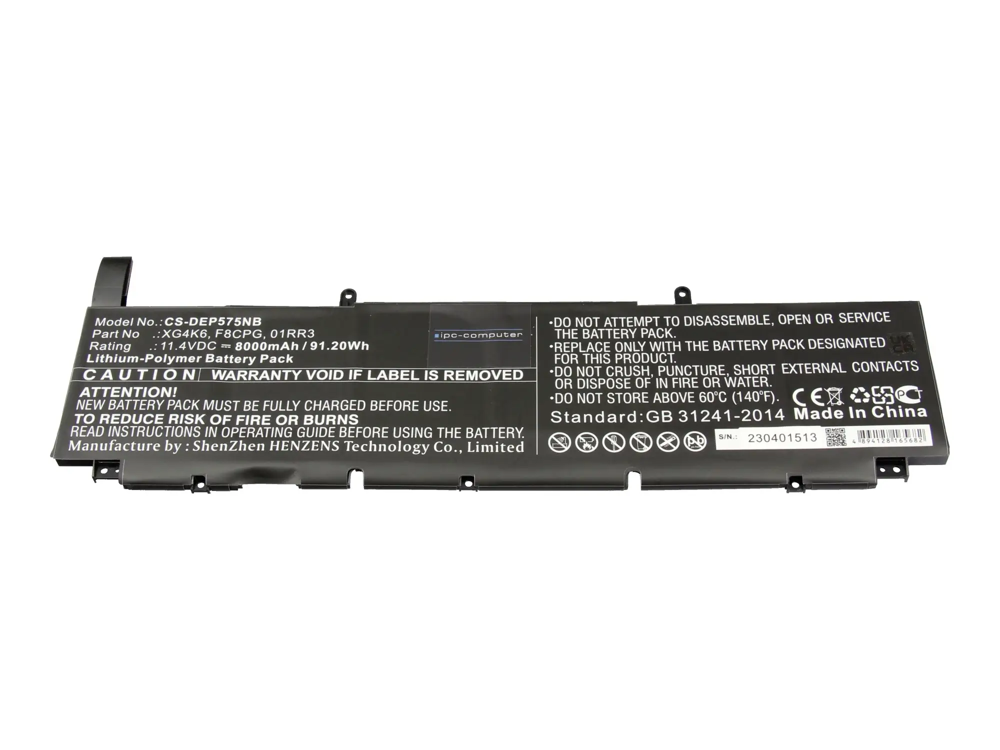 ipc-computer akumulátor do notebooku Akku XG4K6 (Replace) 11.40 V 8000 mAh IPC-Computer ipc-computer akumulátor do notebooku Akku XG4K6 (Replace) 11.40 V 8000 mAh IPC-Computer