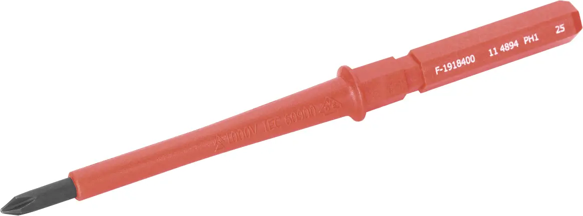 Cimco VDE PH 1 pro elektrotechniky, Univerzální křížový PH výměnné bity s rukojetí 80 mm Cimco VDE PH 1 pro elektrotechniky, Univerzální křížový PH výměnné bity s rukojetí 80 mm