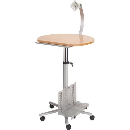 Maul stolek na monitor Monitorpult stříbrná 9317070 Barva stolní desky: buk výškově nastavitelné, pojízdný, držák monitoru, držák PC, odkládací přihrádka na