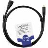 LogiLink USB kabel USB 2.0 USB Micro-B zástrčka, USB Micro-B zásuvka 1.00 m černá CU0121