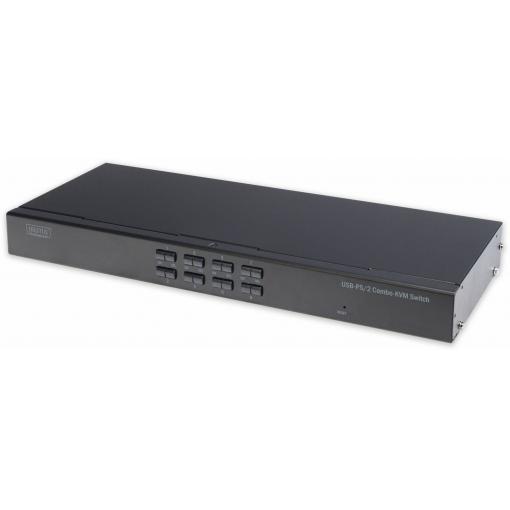 Digitus DIGITUS - USB-PS/2 Combo-KVM-Switch 8 portů přepínač KVM VGA PS/2, USB 1280 x 1024 Pixel, 1920 x 1200 Pixel
