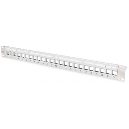 Digitus DIGITUS - Modulares Patchpanel für Keystone Jacks 1HE - unbestückt 24 portů síťový patch panel 483 mm (19) nevybavený specifikací 1 U vícebarevná