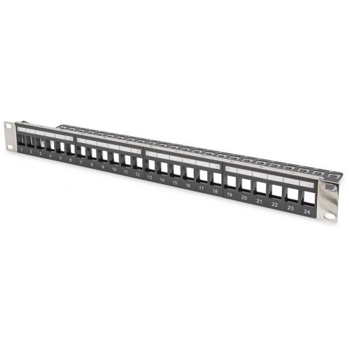 Digitus DIGITUS - Modulares Patchpanel für Keystone Jacks 1HE - unbestückt 24 portů síťový patch panel 483 mm (19) nevybavený specifikací 1 U vícebarevná