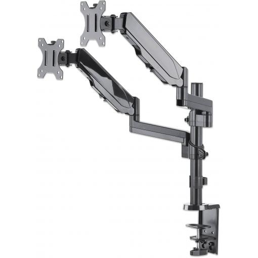 Manhattan držák na stůl pro monitor 461597 2 Displej: (s) 43,2 cm (17) - 81,3 cm (32) černá otočný, nastavitelná výška, naklápěcí, nakláněcí