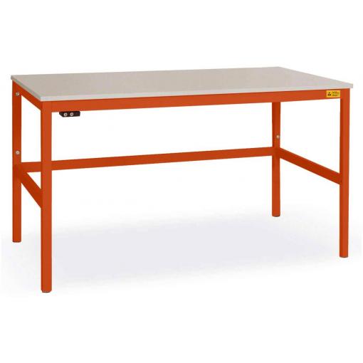 Manuflex LC1918.2001 ESD ESD pracovní stůl CANTOLAB s Melaminplatte, Šxhxv = 1600 x 800 x 765-785 mm červenooranžová (RAL 2001)