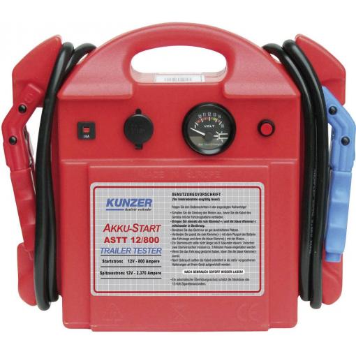 Kunzer systém pro rychlé startování auta ASTT 12/800, ASTT 12/800, max. startovací proud 800 A, testovací funkce pro přípojné vozidlo