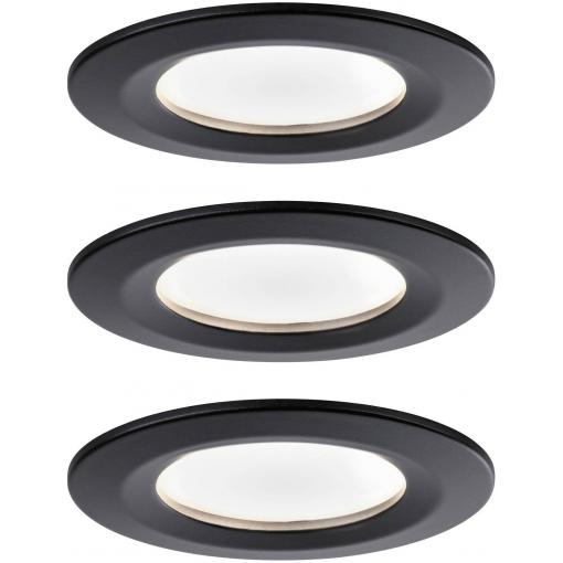 Paulmann 94473 LED vestavné svítidlo, LED, 18 W, černá (matná), sada 3 ks