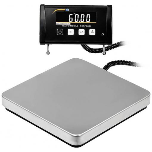PCE Instruments plošinová váha PCE-PB 60N Max. váživost 75 kg Rozlišení 20 g na baterii, 230 V, napájení přes USB