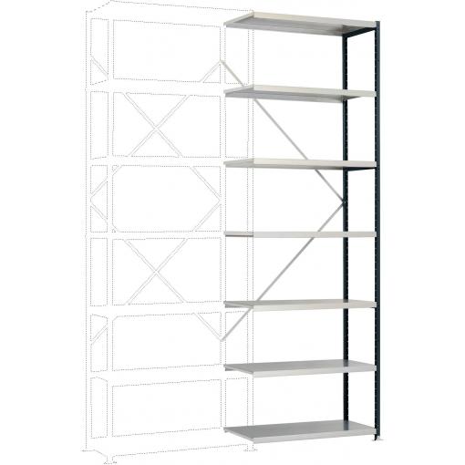 Manuflex RP1717.7016 přístavný modul regálu oddělení , (š x v x h) 1000 x 3000 x 300 mm, ocelová podlaha