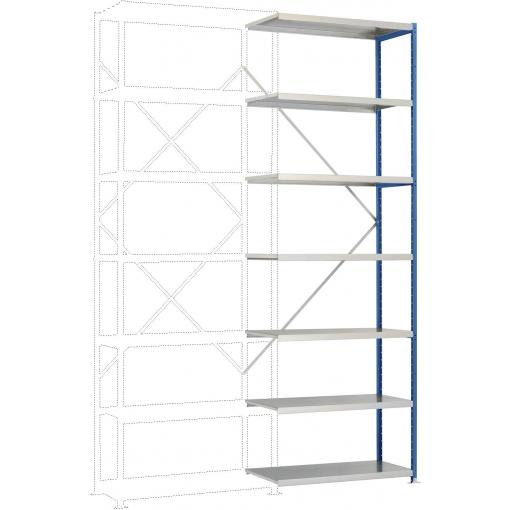 Manuflex RP1721.5007 přístavný modul regálu oddělení , (š x v x h) 1000 x 3000 x 300 mm, ocelová podlaha