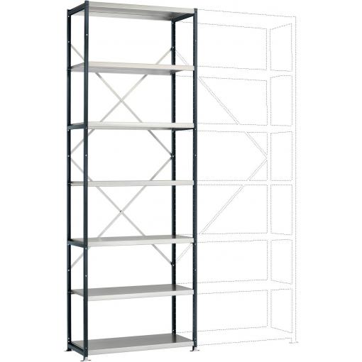Manuflex RP1617.7016 základní modul regálu oddělení , (š x v x h) 1030 x 3000 x 300 mm, ocelová podlaha