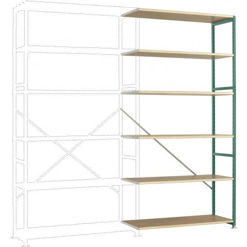 Manuflex RP1436.0001 přístavný modul regálu oddělení , (š x v x h) 960 x 2250 x 300 mm, dřevěná podlaha