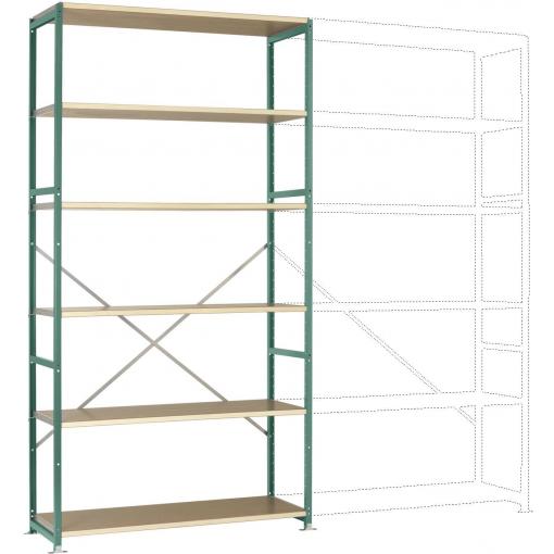 Manuflex RP1336.0001 základní modul regálu oddělení , (š x v x h) 1280 x 2500 x 800 mm, dřevěná podlaha