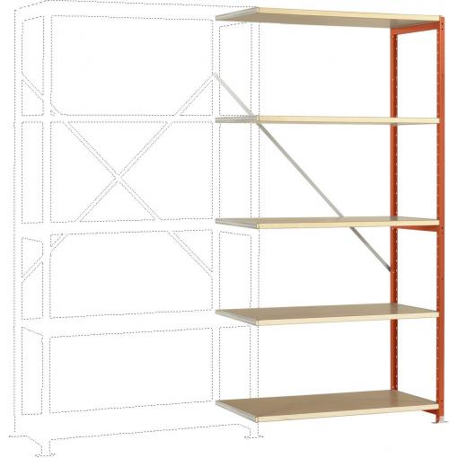 Manuflex RP1114.2001 přístavný modul regálu oddělení , (š x v x h) 1000 x 2000 x 700 mm, dřevěná podlaha