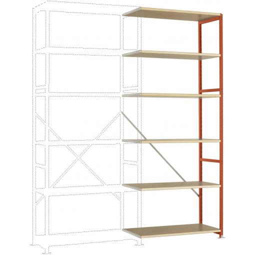 Manuflex RP1414.2001 přístavný modul regálu oddělení , (š x v x h) 1000 x 2500 x 700 mm, dřevěná podlaha