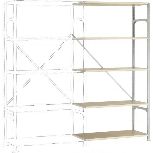 Manuflex RM3129 přístavný modul regálu oddělení , (š x v x h) 1000 x 2000 x 800 mm, dřevěná podlaha