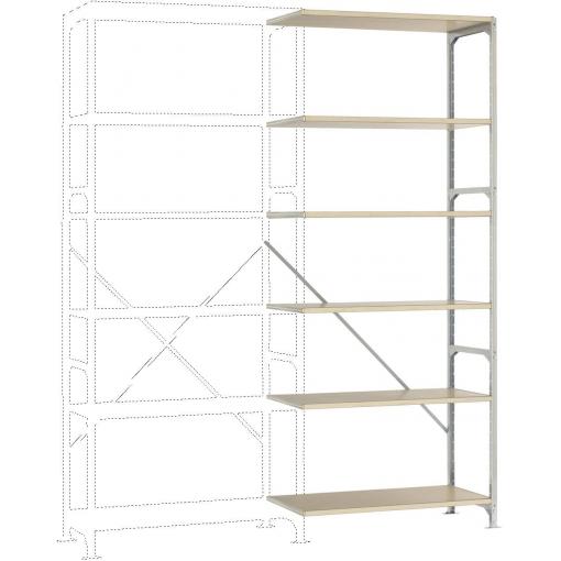Manuflex RB2372 přístavný modul regálu oddělení , (š x v x h) 1000 x 2500 x 700 mm, dřevěná podlaha