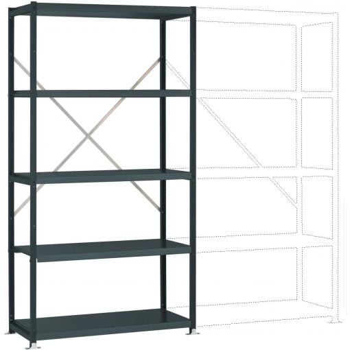 Manuflex RP1054.7016 základní modul regálu oddělení , (š x v x h) 1030 x 2000 x 600 mm, ocelová podlaha