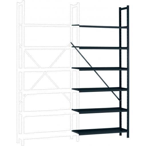 Manuflex RA3162.7016 přístavný modul regálu oddělení , (š x v x h) 1250 x 2500 x 600 mm, ocelová podlaha