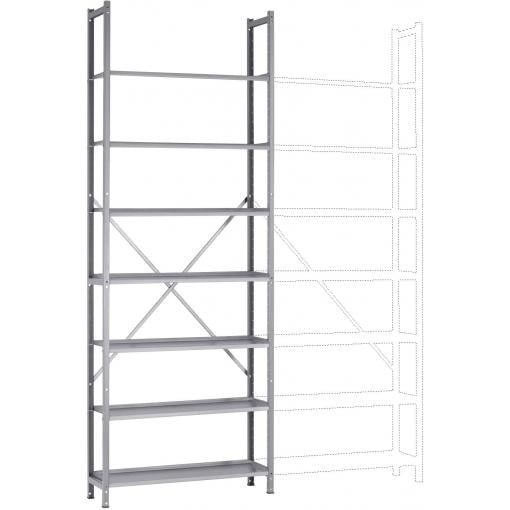 Manuflex RA3171.9006 základní modul regálu oddělení , (š x v x h) 1250 x 3000 x 700 mm, ocelová podlaha