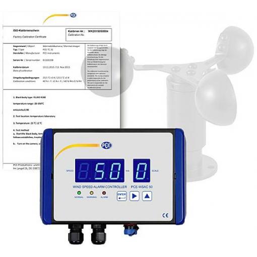 PCE Instruments anemometr Kalibrováno dle (ISO), 0 do 50 m/s, PCE-WSAC 50-121