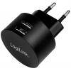 LogiLink Ladegerät USB nabíječka, 2x USB A, 10.5 W, černá
