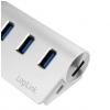 LogiLink CR0045 USB Hub 3 porty USB-A USB 3.0 5 GBit/s s hliníkovým krytem, se zabudovanou čtečkou SD karet stříbrná CR0045