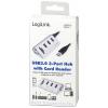 LogiLink CR0045 USB Hub 3 porty USB-A USB 3.0 5 GBit/s s hliníkovým krytem, se zabudovanou čtečkou SD karet stříbrná CR0045