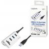 LogiLink CR0045 USB Hub 3 porty USB-A USB 3.0 5 GBit/s s hliníkovým krytem, se zabudovanou čtečkou SD karet stříbrná CR0045