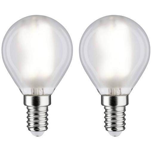 Paulmann 28919 LED Energetická třída (EEK2021) F (A - G) E14 kapkový tvar 4.8 W = 40 W neutrální bílá (Ø x v) 45 mm x 78 mm 2 ks