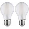 Paulmann 28924 LED Energetická třída (EEK2021) E (A - G) E27 klasická žárovka 7 W = 60 W neutrální bílá (Ø x v) 60 mm x 106 mm 2 ks