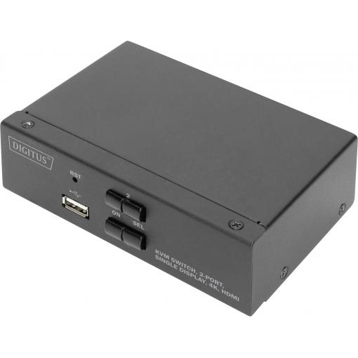 Digitus DS-12870 2 + 1 port přepínač KVM HDMI dálkové ovládání, klávesnice 3840 x 2160 Pixel