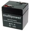 multipower MP1-6 MP1-6 olověný akumulátor 6 V 1 Ah olověný se skelným rounem (š x v x h) 51 x 55 x 42 mm plochý konektor 4,8 mm bezúdržbové, nepatrné vybíjení
