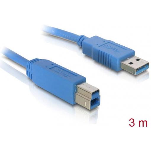 Delock USB kabel USB 3.2 Gen1 USB-A zástrčka, USB-B zástrčka 3.00 m modrá pozlacené kontakty 82581
