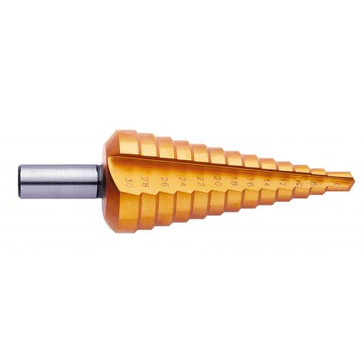 Exact 05353 HSS stupňovitý vrták 42 - 50 mm TiN Celková délka 107 mm kuželový záhlubník 3 břitý 1 ks