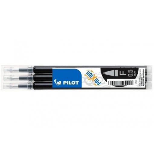 Náplň Pilot Frixion Ball, 0,5 mm (F), černá, 3 ks
