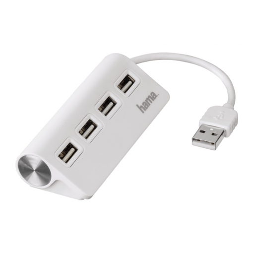USB 2.0 Hub 1:4, napájení USB, bílý, HAMA H12178