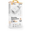 Chytrá síťová nabíječka ALIGATOR 2.4A, 2xUSB, smart IC, bílá, kabel pro iPhone/iPad 2A
