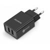 Chytrá síťová nabíječka ALIGATOR 2.4A, 2xUSB, smart IC, černá